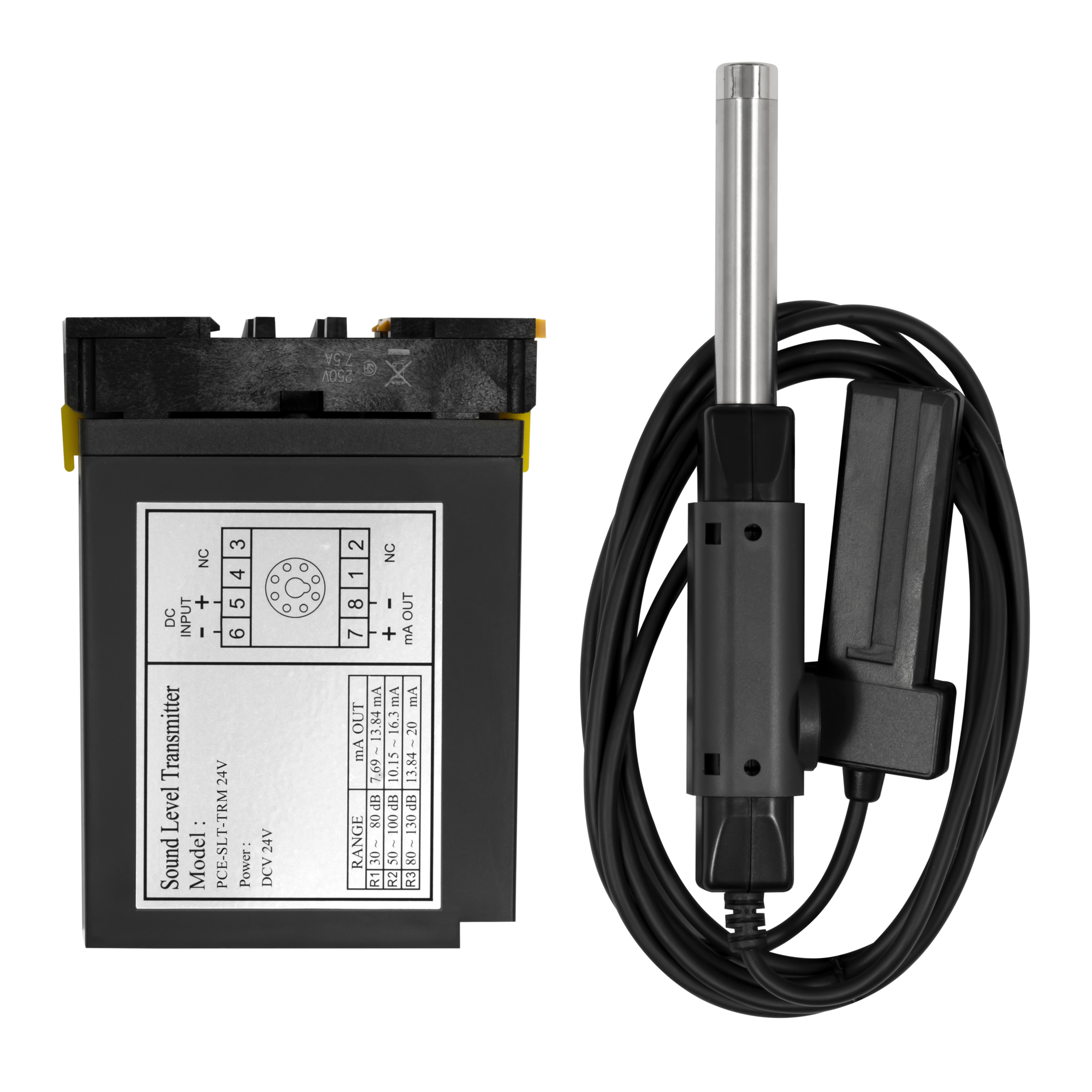 PCE Sound Transmitter — 1.5m Cable, Wall Bracket, Model# PCE-SLT-TRM-24V